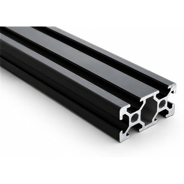 Alu-Nutprofil 20 × 40 mm · Nut 6 Typ B · Schwarz eloxiert · Pack 12 oder 24 m