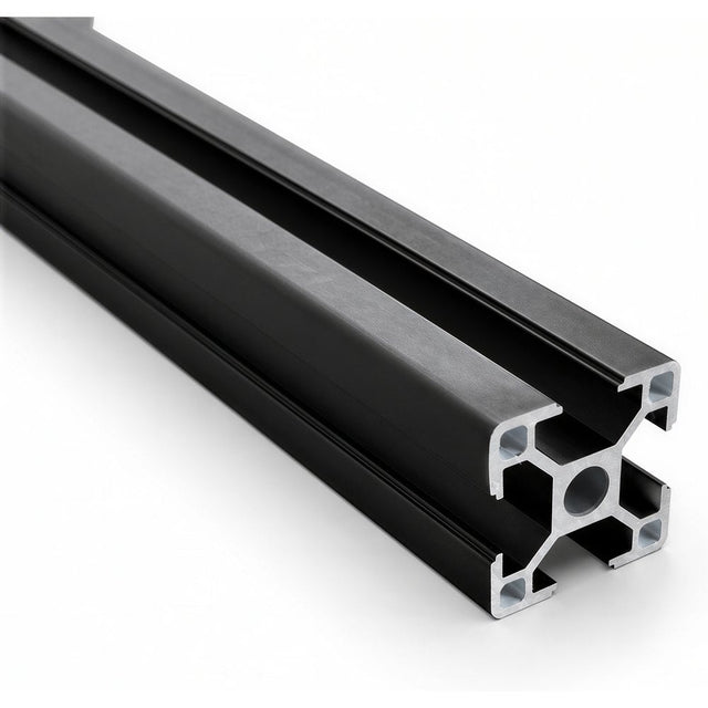 Alu-Nutprofil 30 × 30 mm · Nut 8 Typ B · Schwarz eloxiert · Pack 12 oder 24 m
