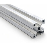 Aluminium-Nutprofil 30 × 30 mm, Nut 8, Silber eloxiert